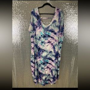 Lane Bryant Size 34/36 Livi Active Tie Dye Strappy Back Dress worn once!